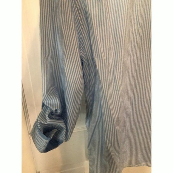 H & M Striped Baby Blue & White Dress Shirt Sz XL - Picture 5 of 5
